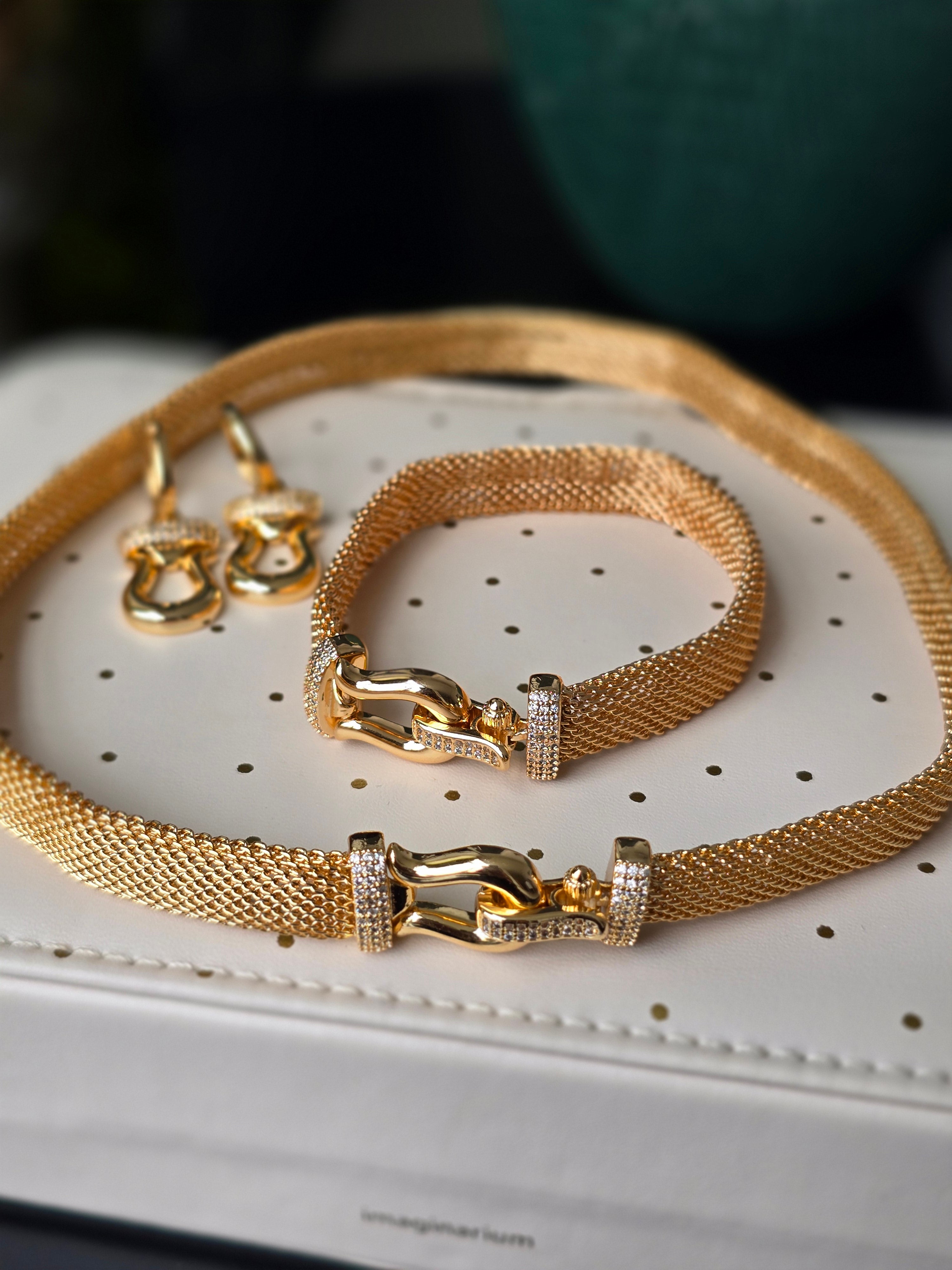Conjunto brinco , pulseira e colar